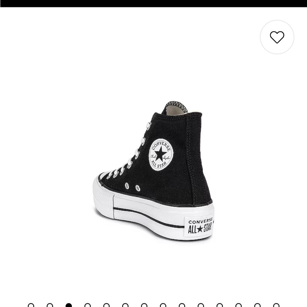 New Chuck Taylor All Star Lift Hi Sneaker in Black & White - size 7 - Picture 3 of 5